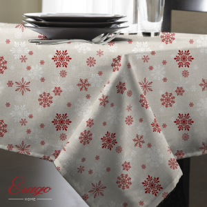 Toalha de Mesa de Natal Branca e Vermelha